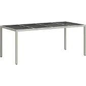 vidaXL Trädgårdsbord Vit 190 x 90 x 75 cm konstrotting