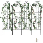 Vevor Trädgårdsspaljé för klätterväxter, 71 x 20 tum, 4-pack rostfritt metallträdgårdsspaljé för blommor, utomhusklätterros-spaljé för gurkor, dekorativt klematisspaljé för gårdar och gräsmattor