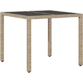 vidaXL Trädgårdsmöbelset 3 pcs Beige konstrotting