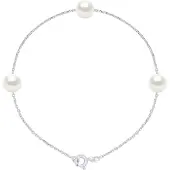 ATELIERS SAINT GERMAIN Armband 3 Äkta odlade sötvattenspärlor runda 7-8 mm