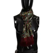 Dolce&Gabbana Geometrisk Siden Sjalsburgundy Teal