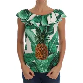 Dolce&Gabbana Kvinnors Ananas Banan Paljetter Blus