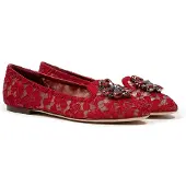 Dolce&Gabbana Spetsballerinas Röda Broderade Ballerinas