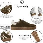 Tamaris Låg sneaker mörkgrön / vit