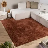 FRAAI Skandinavisk matta | Lova Frames terrakotta hos Volero | 200x290 cm | Polyester | Enfärgad | Rektangulär | Hög lugg