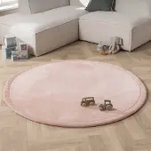 Little Olly Rund lekmatta | Jip rosa hos Volero | Ø 200 cm | Polyester | Enfärgad | Rund | Plattvävd
