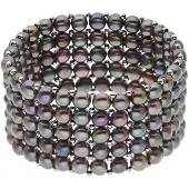 ATELIERS SAINT GERMAIN Armband 5 rader äkta sötvattenspärlor 4 mm