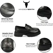 Windsor Smith Black Leather Chunky Loafers - Throne