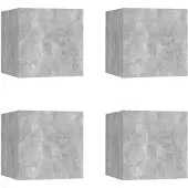 vidaXL Väggmonterade TV-skåp 4 st betonggrå 30,5x30x30 cm
