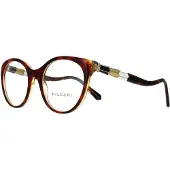 Bulgari Bvlgari Cat Eye Womens Havana Amber Yellow Clear Glasögonbågar