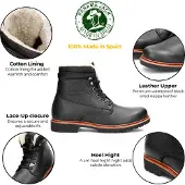 Panama jack Men's Black P03 Aviator Leather Combat Boots