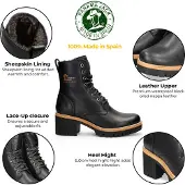 Panama jack Women's Black Leather Padma B11 Ankle Boots
