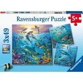 Ravensburger Ocean Life 3 X 49 Piece Jigsaw Puzzle Set for Kids - 05149 - Varje bit r unika bitar som passar perfekt ihop