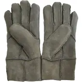 Infinity Leather Unisex Grey Sheepskin Suede Gloves with Roll Up/Down Cuff