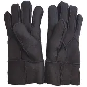 Infinity Leather Unisex Black Sheepskin Suede Gloves with Roll Up/Down Cuff