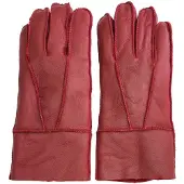 Infinity Leather Unisex Red Sheepskin Leather Gloves with Roll Up/Down Cuff