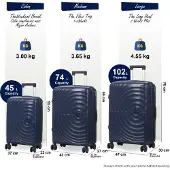 Infinity Leather Expanderbar Navy Hard Shell 8 Wheels Bagage Cabin Resväska