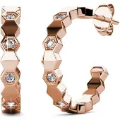 MYC Paris Böjda örhängen - Rose Gold och Crystal