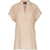 Conquista Beige linne stil ärmlös topp