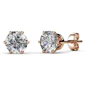 MYC Paris Solitaire L Örhängen - Rose Gold and Crystal