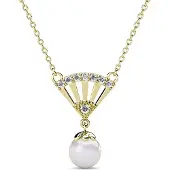 MYC Paris Ingride Pearl Pendants - Gold and Crystal