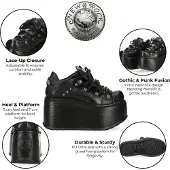 New rock M-120N-C96 svart läder Gothic Chunky Platform ankelstövlar