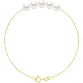 ATELIERS SAINT GERMAIN Armband- 5 äkta odlade sötvattenspärlor runda 6-7 mm