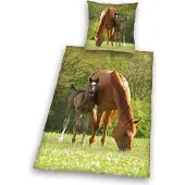 MCU Sängkläder 'Brown Horse and Pony' (100% bomull)