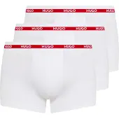 HUGO Three-pack of stretch-cotton trunks with logo waistbands