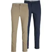Jack & Jones Chinobyxa 'Macro Dave' beige / mörkblå