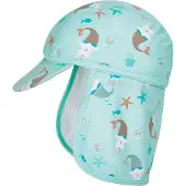 Playshoes Hatt 'Unicorn Mermaid Cat' turkos / cyanblå / brun / off-white