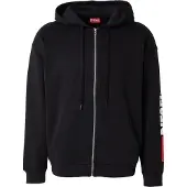 Diesel Sweatshirt 'S-BOXT-ZIP' mörkröd / svart / vit