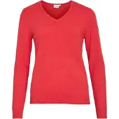 Vila Ril Knit Tröja Med V-ringning
