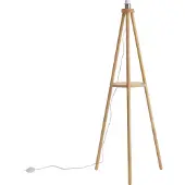 QAZQA Skandinavisk golvlampa med stativ i trä - Lou