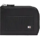 Tommy Hilfiger Hilfiger Flag Ribbed Leather Zip Around Wallet