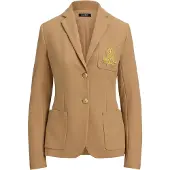 Ralph Lauren för kvinnor. 200797305018 Beige jacquardblazer med snörning (S), Casual, Bomull, Klassisk