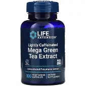 Life Extension , Mega Grön Teextrakt, Lätt Kaffeinerat, 100 Vegetariska Kapslar (725 mg per Kapsel)