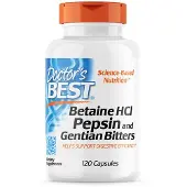Doctors Best , Betain HCl Pepsin & Gentian Bitters, 120 kapslar