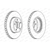 FERODO Bromsskiva DDF1242C-1 fram, ventilerad, 1 Stycke