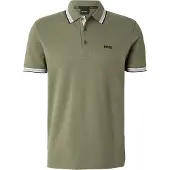 HUGO BOSS T-shirt 'Paddy' khaki / svart / vit