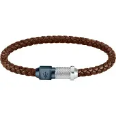 Maserati Jewels Armband i Återvunnet Läder och Rostfritt Stål JM223AVE15 - För Män brown