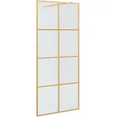 vidaXL Walk-in Duschvägg Guld 90 x 195 cm härdat glas