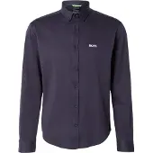 BOSS Skjorta 'Motion' marinblå / vit