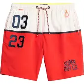 Superdry för män. M3010249A 43,2 cm baddräkt med röd nautisk logotyp (XXL), Strandkläder, Återvunnen polyester, Hållbar