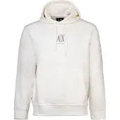 Armani Exchange för män. XM000369AF10818U0009 Vit laminerad hoodie med huva i bomullspolyester med stretch och huva (XXL), Casual, Depor