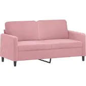 vidaXL Soffa 2-sits rosa 140 cm sammet