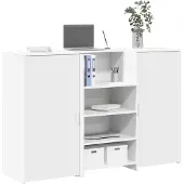 vidaXL Receptionsdisk vit 155x50x103,5 cm konstruerat trä