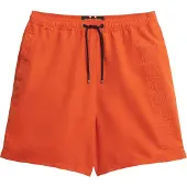 Superdry för män. M3010246A Premium broderad baddräkt 43,2 cm orange (M), Strandkläder, Återvunnen polyester, Hållbar