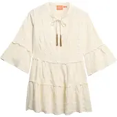 Superdry för kvinnor. W8011916A Beige långärmad miniklänning med lång ärm (M), Casual, Bomull