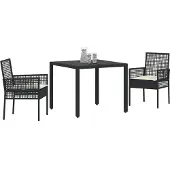 vidaXL Trädgårdsmöbelset 3 pcs Brun konstrotting
